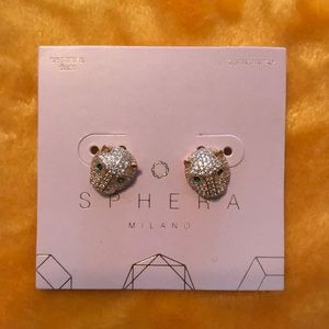 Sphere Milano Amber Panther studs